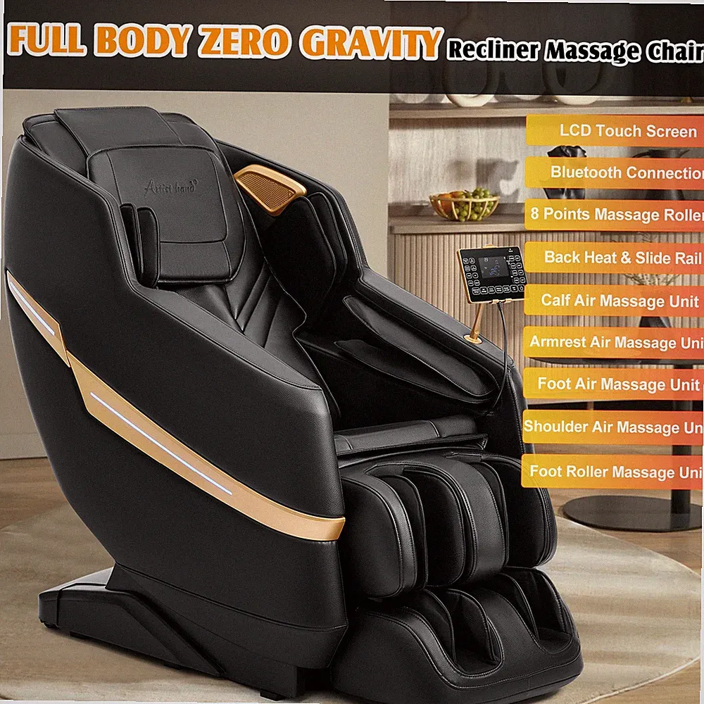 Black Full Body Zero Gravity Massage Chair Recliner Shiatsu,Heating,Foot Roller